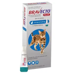 Bravecto Plus 250 Mg Spot-On Cats 2.8kg A 6.25kg